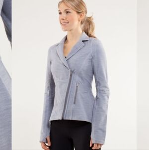 Lululemon Ride On Rock Blazer Moto Jacket Convertible Fossil Gray Size 4